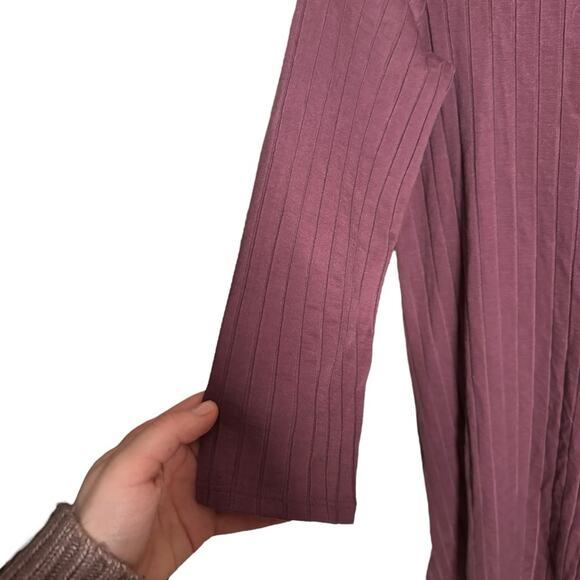 Eileen Fisher Funnel Neck 3/4 Ribbed Mini Dress XS - Picture 4 of 10